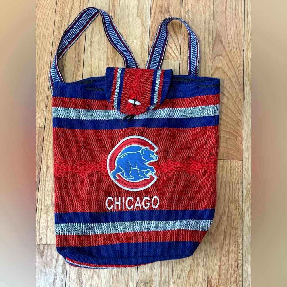 SOLD - Chicago Cubs Baseball Red and Blue Tote Backpack Bag